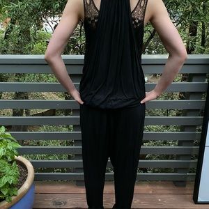 black soft cotton jumpsuit.